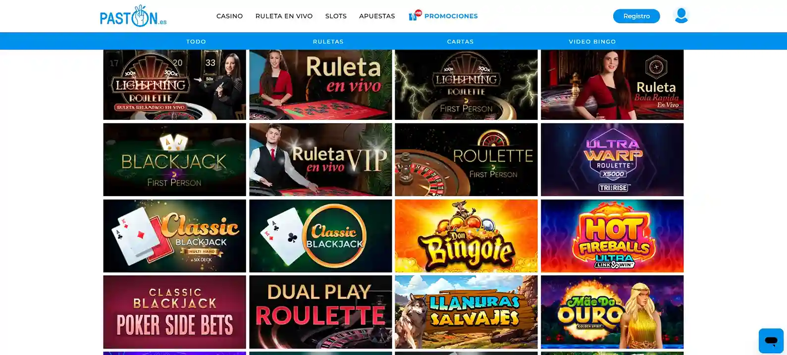 Interfaz de usuario en Casino España